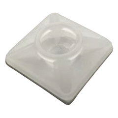 Base Autoadherible para Cinchos Práctica y Eficiente para la Organización y Fijación de Cables, Fabricada en Nylon Resistente y de Color Natural con una Medida de 19x19 mm, Paquete con 100 Piezas (4210-00001)