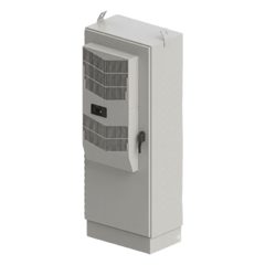 Gabinete para Exterior Tipo 4X Doble Puerta de 43 UR / Aluminio Soldado / 2134 x 762 x 1118 mm (84 x 30 x 44 in) / Exterior IP66 / Montaje Almohadilla / Aire de Precisión / Gris RAL 7035