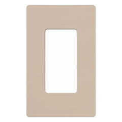 Placa de pared de 1 espacio sin tornillos visibles, acabado satinado color taupe, para atenuadores, apagadores y controles Lutron de estilo Designer