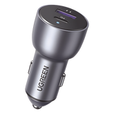Cargador de Auto 52.5W | Puerto USB-A y USB-C | Carga Rápida | Compatible con Vehículos de 12 y 24 VCD | PD3.0 + QC3.0 | Chip Inteligente | Diseño Compacto Mayor Eficiencia Energética | Caja de Aluminio