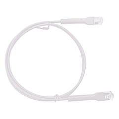 Mini Patch Cord Cat6A Ultra Slim 30 cm (11.81 Pulgadas) Blanco Ahorra Espacio sin Organizadores, con Bota Flexible