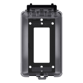 Caja Protectora de Contactos para Exterior / Policarbonato de Alto Impacto / Protección NEMA 3R / 127V 15A 60Hz / Tapa Transparente Base Negra / Resistente a Intemperie UV