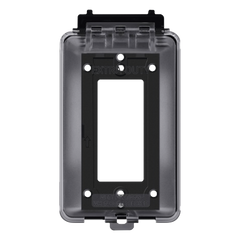 Caja Protectora de Contactos para Exterior / Policarbonato de Alto Impacto / Protección NEMA 3R / 127V 15A 60Hz / Tapa Transparente Base Negra / Resistente a Intemperie UV