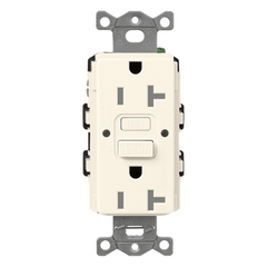 Contacto GFCI Claro 15 A/125 V con autoprueba y protección contra manipulación, color biscuit