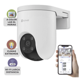 Cámara PT / Wi-Fi / Resolución 3 Megapixel (2K) / Audio de Dos Vías / Visión Nocturna en Color / AI Detección de Humanos y Vehículos / Defensa Activa con Sirena y Luz Estroboscópica / IP65