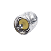Conector UHF Macho (PL-259) de Anillo Plegable para Cable Coaxial RG-8/X, 9258, LMR-240, Níquel/ Plata/ Baquelita.