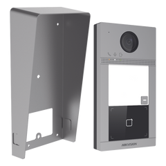 Kit Videoportero + Carcasa protectora IP 2 Megapixel / Llamada y Apertura Remota desde App Hik-Connect / PoE / Exterior IP65 + Antivandalico IK08 / 1 Departamento / Apertura con Tarjeta / Soporta 2 Puertas y hasta 6 Monitores