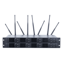 Receptor Inalámbrico | 8 Canales | Transmisión Digital U-Band 540-690 MHz | Modulación PI/4-DQPSK | Pantalla TFT-LCD 2.2" | Salida Balanceada y Desbalanceada | Encripción de Audio | Escaneo de Frecuencia