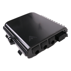 Cierre de Empalme para 24 fusiones de fibra óptica, Interior/Exterior, 3 Entradas para Cable Ø 6-12mm, con 8 acopladores SC/APC y splitter 1x8 SC/APC Incluido, IP65