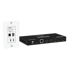 Kit Extensor HDBaseT | 4K@60Hz | 100m Cat6/6a/7 | Placa de Pared USB-C/HDMI | KVM y PoE