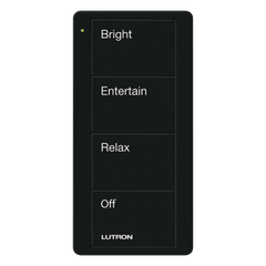 Control Pico inalámbrico de 4 botones para activar 3 escenas y apagado, negro brillante, compatible con Caseta Wireless, RA2 Select, RadioRA 3 y HomeWorks
