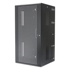 Gabinete PanZone de Montaje en Pared, de 19in, Puerta con Ventana de Seguridad, 26 UR, 635mm de Profundidad, Color Negro