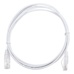 Cable de Parcheo Slim UTP Cat6 - 2 Metros (6.56 Pies) Blanco Diámetro Reducido (28 AWG)