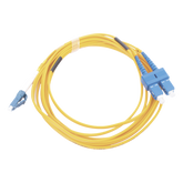 Jumper de Fibra Óptica Monomodo 9/125 LC/UPC-SC/UPC, PVC, 2.0 mm, Dúplex, Amarillo, 3 Metros (9.84 Pies)