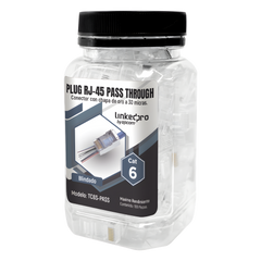 Bote con 100 Plugs Pass Through RJ45 Cat6 Blindado Chapado de Oro a 30 Micras para Durabilidad Extrema