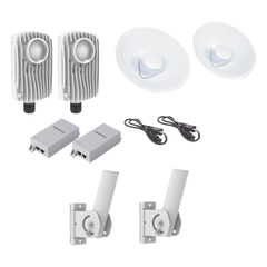Kit de 2 radios C6X con 2 antenas de (20 dBi), rango de frecuencia extendida (5.1 a 6.4 GHz), incluye inyector POE, cable de alimentación y 2 FLEXIMOUNT-XL para alineación