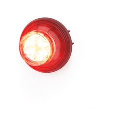 Estrobo Oculto de 12 LED, Rojo/Claro, Lente Transparente, Bisel Negro