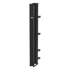 Organizador Vertical CableTek, Doble (Frontal y Posterior), Para Rack Abierto de 45 Unidades, 6 in de Ancho, Color Negro