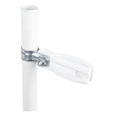 Aislador de Paso o Esquina Blanco con Abrazadera / 1 Pulgada (25 mm) / Resina Virgen 100% / Anti-Arqueo / Acero Galvanizado / Poste Cerco Eléctrico