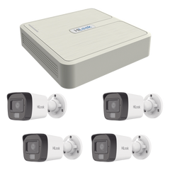 Kit IP 4 Megapixel / NVR de 4 Canales con 4 Puertos PoE / 4 Cámaras IP Dual Light con Micrófono Integrado / Bala para Exterior
