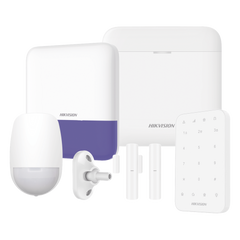 (AX PRO) KIT de Alarma AX PRO / Incluye: 1 Hub con bateria de respaldo / 1 Sensores PIR / 1 Montaje Universal para PIR / 2 Contactos Magnéticos / 1 Teclado / 1 Sirena Inalambrica Exterior / WiFi / Compatible con Hik-Connect P2P