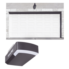 KIT COMPLETO Puerta D/ Garage 9x8 Pies / Cuadro Corto / Color blanco / Insulada / Incluye Motor FS1000APPRT / 1/2HP / Fuerte/Silencioso/Luz LED/Motor DC .