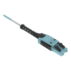 Jumper de Fibra Óptica Multimodo 50/125 OM4, LC-LC Uniboot Duplex, OFNP (Plenum), Color Aqua, 2 Metros