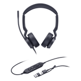 Auriculares Yealink UH44 Dual con cancelación de ruido por IA para Microsoft Teams, USB-C/A e indicador de ocupado