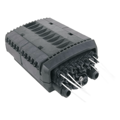 Caja de Distribución de Fibra Óptica para 24 Empalmes con 16 Acopladores SC/APC. Enterrado Directo, IP68, Splitter 1x8 Incluido con Conectores SC/APC