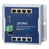 Switch Industrial No Administrable, Múltiple Montaje (Pared, Riel DIN y Magnético), 8 Puertos Gigabit con 4 puertos PoE 802.3at, Hasta 120 W.