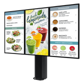 Montaje Tipo Kiosco para exterior compatible con Pantallas de 55" Samsung OH55AS / Diseño Ultradelgado / METAL / Exterior IP65 / Base Pedestal 8" / Soporte para 3 pantallas