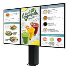Montaje Tipo Kiosco para exterior compatible con Pantallas de 55" Samsung OH55AS / Diseño Ultradelgado / METAL / Exterior IP65 / Base Pedestal 8" / Soporte para 3 pantallas