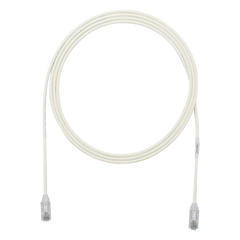 Cable de Parcheo TX6, UTP Cat6, Diámetro Reducido (28AWG), Color Blanco Mate, 0.30 Metros (1 Pie)