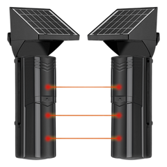 Detector Fotoeléctrico Solar de 3 Rayos / 100 m Exterior / 4 Frecuencias / Batería de Litio 4,000 mAh / Sincronización Digital