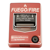 Estación manual de doble acción contra incendio, convencional, rotulado bilingüe FIRE/FUEGO y reset con llave
