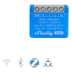 Mini Interruptor inteligente con Wi-Fi 2.4 / contacto seco /1 canal 8A, 110 - 240V / compatible con asistentes de voz