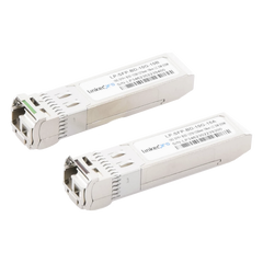 Transceptores Ópticos Bidireccionales SFP+ (Mini-Gbic) / Monomodo 1270 & 1330 nm / 10 Gbps / 10GBASE-BX / Conector LC/UPC Simplex / DDM / Hasta 10 km / 2 Piezas