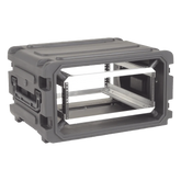 Gabinete Plástico Móvil con Amortiguador con Rack de 19", 4 Unidades.