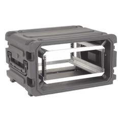 Gabinete Plástico Móvil con Amortiguador con Rack de 19", 4 Unidades.