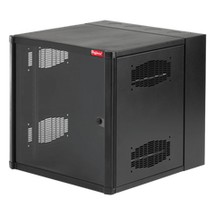 Gabinete AccessPlus de 12 UR Montaje en Pared de 19in, Rieles Numerados y Roscados #10-32, Puerta con Ventana de Seguridad, 600 mm de Ancho, 762 mm de Profundidad, 12 UR, Color Negro