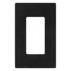 Placa de pared Claro de 1 espacio sin tornillos visibles, acabado negro brillante, para atenuadores, apagadores y controles Pico de Lutron