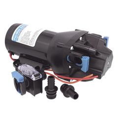 Bomba de Diafragma Marina PARMAX HD4 / 12V / 4 GPM (15.1 LPM) / 40 PSI (2.8 BAR) / Autocebante / IPX6 / Acero Inoxidable / Bypass Interno