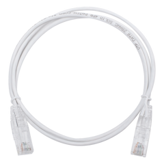 Cable de Parcheo Slim UTP Cat6 - 1 Metro (3.28 Pies), Blanco, Diámetro Reducido (28 AWG)