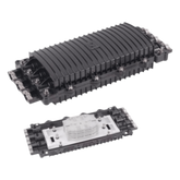 Caja de Distribución de Fibra Óptica Horizontal, hasta 96 Empalmes, Exterior IP68, 3 Puertos de Entrada y Salida