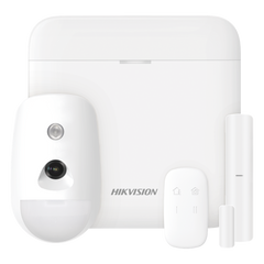(AX PRO) KIT de Alarma AX PRO con GSM (3G/4G) / Incluye: 1 Hub / 1 Sensor PIR con Cámara / 1 Contacto Magnético / 1 Control Remoto / WiFi / Compatible con Hik-Connect P2P