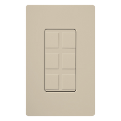 Marco de 6 puertos para conectores snap-in de red, teléfono, fibra o coaxial, acabado satinado color Taupe, línea Satin Colors; la placa de pared se vende por separado