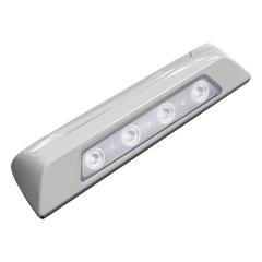 Luz Auxiliar de Escena de 4 LED, Blanco, Lente Transparente, Bisel Blanco