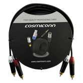 Cable 2 RCA x 2 RCA, conectores negros, con diferenciador de blanco y rojo (2x MT380-RD - 2x MT380-WH), length 3m