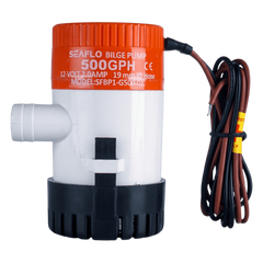 Bomba Achique SEAFLO SFBP1-G50-01 / 500 GPH (1893 LPH) / 12V CD / No Automática / Anti-Airlock / Sellos Herméticos / Filtro Removible