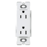 Tomacorriente dúplex Claro de 15 A, 125 V, estilo decorador de perfil delgado, color blanco